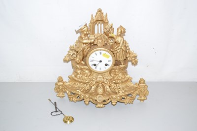 Lot 152 - A continental cast metal and gilt finish...
