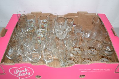 Lot 504 - Box of various mixed glass wares