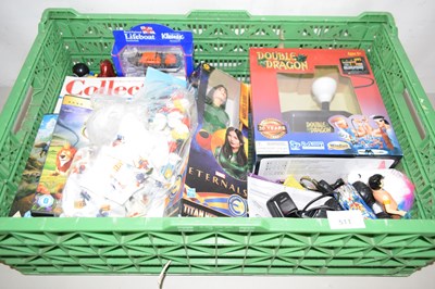 Lot 511 - A box of assorted toys, DVD's, books etc