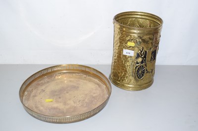 Lot 519 - Galleried drinks tray and a waste paper bin