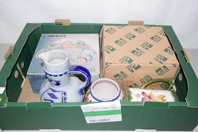 Lot 525 - A box of mixed items to include German pottery...