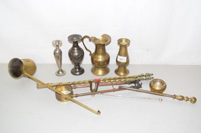 Lot 527 - Mixed Lot: Fire tools, brass vases etc