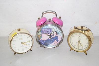 Lot 528 - Group of three vintage alarm clocks