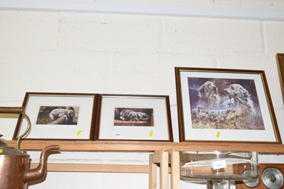 Lot 540 - Pair of coloured prints of dogs, His First Dip...