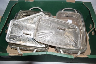 Lot 553 - Glass and silver plated serving dishes