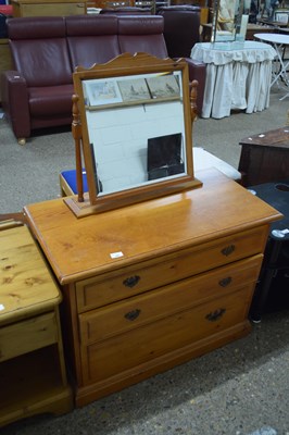 Lot 388 - MODERN PINE THREE DRAWER DRESSING CHEST WITH...
