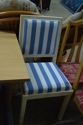 Lot 393 - STRIPED UPHOLSTERED SIDE CHAIR
