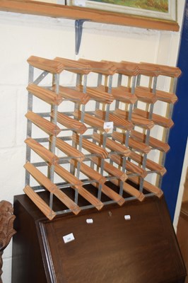 Lot 397 - METAL AND WOOD WINE RACK, 52CM WIDE