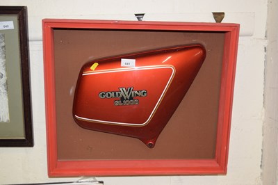Lot 641 - Framed Holda Goldwing motorcycle side panel