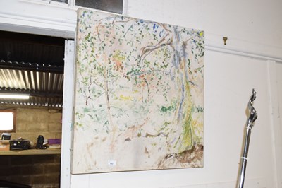 Lot 642 - An oil on canvas study of abstract trees