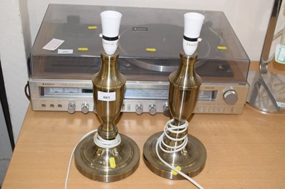 Lot 661 - A pair of modern metal based table lamps
