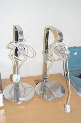 Lot 662 - A pair of La Creu chrome finish table lamps