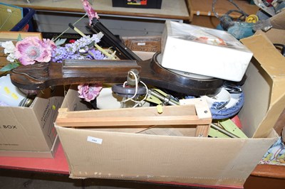 Lot 702 - One box including a barometer and house...