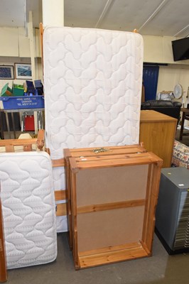 Lot 707 - Modern pine framed single bed with two...