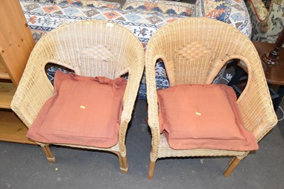 Lot 710 - Pair of wicker chairs