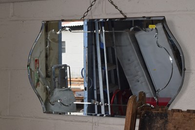 Lot 746 - An early 20th Century bevelled wall mirror in...
