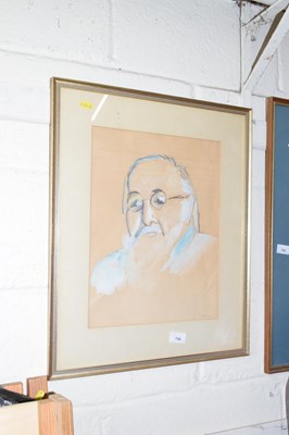 Lot 754 - A watercolour portrait study of a bearded...