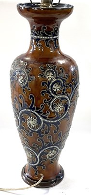 Lot 242 - Royal Doulton Vase by Geo Tinworth - Lamp Conversion