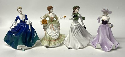 Lot 270 - Coalport: Three Ladies of Fashion Figures and Nell Gwyn Ltd Edition Figure
