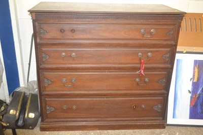 Lot 212 - Large carved chest of four long drawers