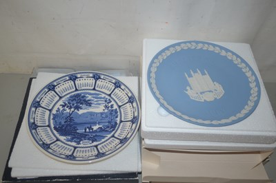 Lot 6 - Collectors plates, Wedgewood blue landscape...