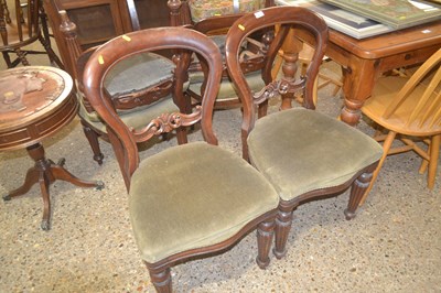 Lot 243 - Set of six mahogany balloon-back Dining Chairs