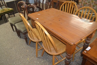Lot 244 - Modern pine Kitchen Table with set of four Chairs