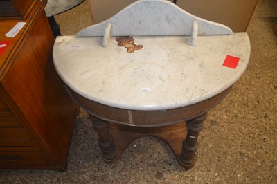 Lot 250 - Marble-topped low demi-lune SIde Table