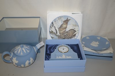 Lot 21 - Qty Wedgewood Jasper wares in light blue...