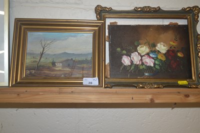 Lot 28 - Two modern framed oil paintings