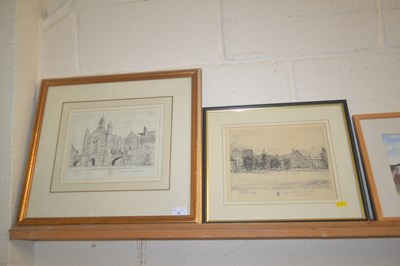 Lot 31 - Two etchings, one of Christs hospital by...