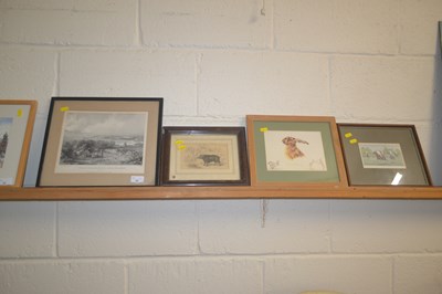 Lot 33 - Group of four prints, one of polo playing, one...
