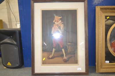 Lot 35 - Framed continental print of a clown