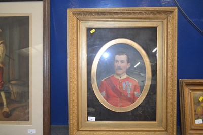 Lot 36 - Oval framed water colour of a gentleman in a...