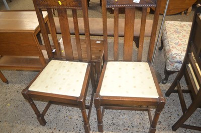 Lot 293 - Pair of upholstered oak Dining Chairs