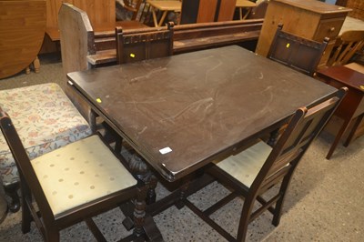 Lot 294 - Dark wood refectory-style extending Dining...