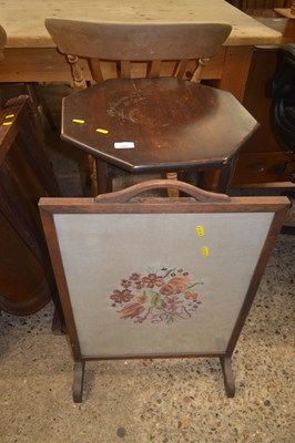 Lot 299 - Octagonal Table and Fire Screen