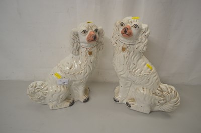 Lot 66 - Pair of Staffordshire pottery dogs