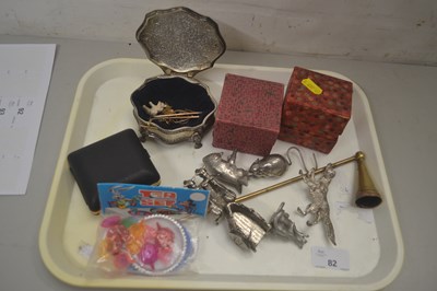 Lot 82 - Tray containing qty of white metal animals,...