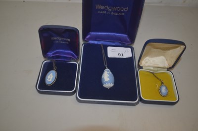 Lot 91 - Group of three Wedgewood Jasper ware pendants