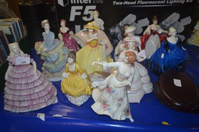Lot 145 - Qty of Coalport and Royal Doulton figurines