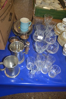 Lot 151 - Qty of drinking glasses and metal tankards