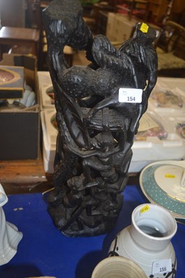 Lot 154 - Wooden carving of Oriental figures