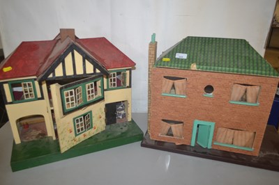 Lot 163 - Two wooden models of dolls houses