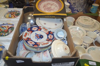Lot 167 - Box containing qty of china wares, Japanese...