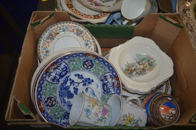 Lot 170 - Box qty or cermaic wares, cups saucers plates etc