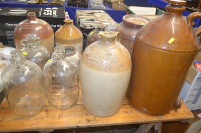 Lot 175 - Qty of stoneware and glass flagons, stoneware...