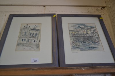 Lot 207 - Two water colours by Jolliffe, one of Falmouth...