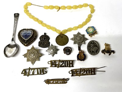 Lot 285 - Mixed Lot Military Silver, Brass and Enamel Badges