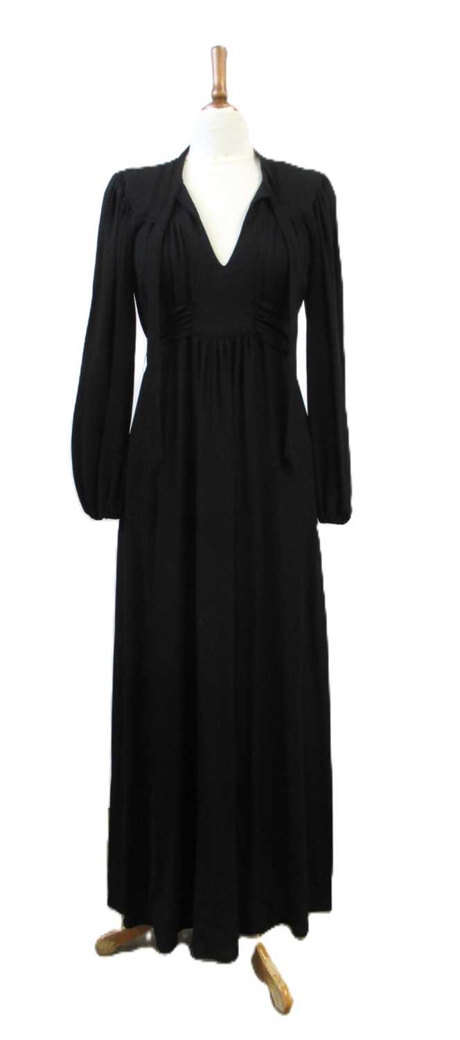 Lot 53 - Ossie Clark for Radley: a black dress with V...